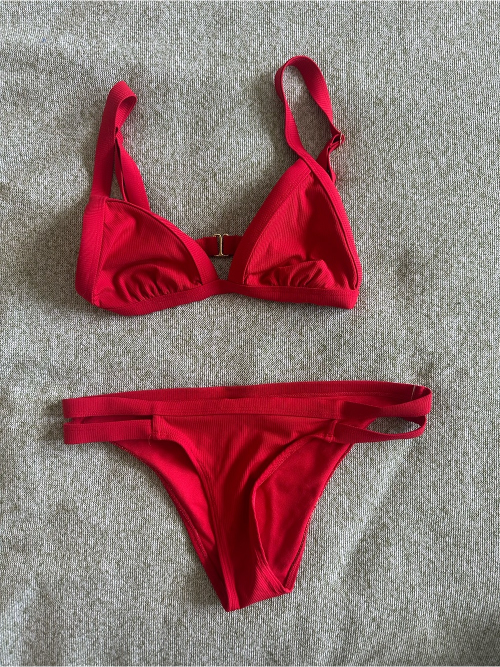 Xhilaration Red Double-Strap Triangle Bikini Set